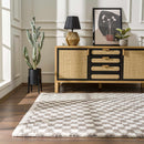 Kieu Taupe Checkered Plush Rug Kieu Taupe Checkered Plush Rug