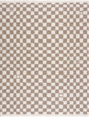 Kieu Taupe Checkered Shag Rug Kieu Taupe Checkered Shag Rug
