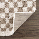 Kieu Taupe Checkered Shag Rug Kieu Taupe Checkered Shag Rug