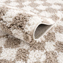 Kieu Taupe Checkered Shag Rug Kieu Taupe Checkered Shag Rug