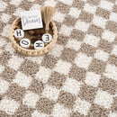 Kieu Taupe Checkered Shag Rug Kieu Taupe Checkered Shag Rug