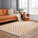 Kieu Mustard & Ivory Checkered Area Rug Kieu Mustard & Ivory Checkered Area Rug