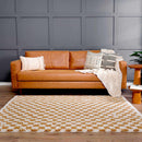 Kieu Mustard & Ivory Checkered Area Rug Kieu Mustard & Ivory Checkered Area Rug