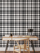 Black and White Tartan Plaid Wallpaper Peel and Stick Black and White Tartan Plaid Wallpaper Peel and Stick