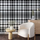 Black and White Tartan Plaid Wallpaper Peel and Stick Black and White Tartan Plaid Wallpaper Peel and Stick