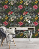 Colorful Botanical Garden Wallpaper on Dark Background Colorful Botanical Garden Wallpaper on Dark Background