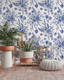 Blue Toile Wallpaper Peel and Stick Blue Toile Wallpaper Peel and Stick