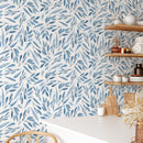 Blue Watercolor Leaves Wallpaper Blue Watercolor Leaves Wallpaper