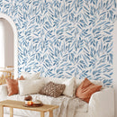 Blue Watercolor Leaves Wallpaper Blue Watercolor Leaves Wallpaper
