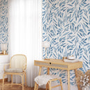 Blue Watercolor Leaves Wallpaper Blue Watercolor Leaves Wallpaper