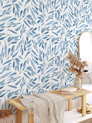 Blue Watercolor Leaves Wallpaper Blue Watercolor Leaves Wallpaper