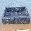 Bursa Gray Marble Rectangular Stone Sink Polished (W)12" (L)18" (H)6" Bursa Gray Marble Rectangular Stone Sink Polished (W)12" (L)18" (H)6"