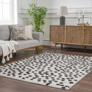 Cansu Black & White Dotted Area Rug Cansu Black & White Dotted Area Rug