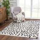 Cansu Black & White Dotted Area Rug Cansu Black & White Dotted Area Rug