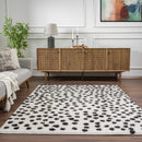 Cansu Black & White Dotted Area Rug Cansu Black & White Dotted Area Rug