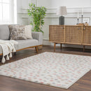 Cansu Pink & Cream Dotted Area Rug Cansu Pink & Cream Dotted Area Rug