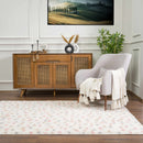 Cansu Pink & Cream Dotted Area Rug Cansu Pink & Cream Dotted Area Rug