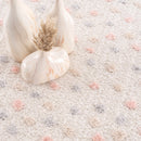 Cansu Pink & Cream Dotted Area Rug Cansu Pink & Cream Dotted Area Rug