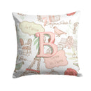 Letter B Love in Paris Pink Canvas Throw Pillow - 14x14 Decorative Pillow β Art for Your Home & Patio CJ2002-BPW1414 Letter B Love in Paris Pink Canvas Throw Pillow - 14x14 Decorative Pillow β Art for Your Home & Patio CJ2002-BPW1414