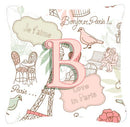 Letter B Love in Paris Pink Canvas Fabric Decorative Pillow Letter B Love in Paris Pink Canvas Fabric Decorative Pillow