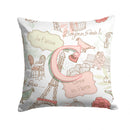 Letter C Love in Paris Pink Canvas Throw Pillow - 14x14 Decorative Pillow β Art for Your Home & Patio CJ2002-CPW1414 Letter C Love in Paris Pink Canvas Throw Pillow - 14x14 Decorative Pillow β Art for Your Home & Patio CJ2002-CPW1414