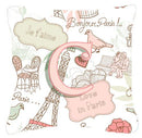 Letter C Love in Paris Pink Canvas Fabric Decorative Pillow Letter C Love in Paris Pink Canvas Fabric Decorative Pillow