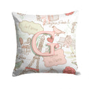 Letter G Love in Paris Pink Canvas Throw Pillow - 14x14 Decorative Pillow β Art for Your Home & Patio CJ2002-GPW1414 Letter G Love in Paris Pink Canvas Throw Pillow - 14x14 Decorative Pillow β Art for Your Home & Patio CJ2002-GPW1414