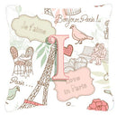Letter I Love in Paris Pink Canvas Fabric Decorative Pillow Letter I Love in Paris Pink Canvas Fabric Decorative Pillow