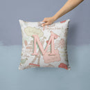 Letter M Love in Paris Pink Canvas Throw Pillow - 14x14 Decorative Pillow β Art for Your Home & Patio CJ2002-MPW1414 Letter M Love in Paris Pink Canvas Throw Pillow - 14x14 Decorative Pillow β Art for Your Home & Patio CJ2002-MPW1414