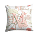 Letter M Love in Paris Pink Canvas Throw Pillow - 14x14 Decorative Pillow β Art for Your Home & Patio CJ2002-MPW1414 Letter M Love in Paris Pink Canvas Throw Pillow - 14x14 Decorative Pillow β Art for Your Home & Patio CJ2002-MPW1414