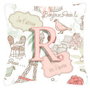 Letter R Love in Paris Pink Canvas Fabric Decorative Pillow Letter R Love in Paris Pink Canvas Fabric Decorative Pillow
