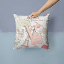 Letter V Love in Paris Pink Canvas Throw Pillow - 14x14 Decorative Pillow β Art for Your Home & Patio CJ2002-VPW1414 Letter V Love in Paris Pink Canvas Throw Pillow - 14x14 Decorative Pillow β Art for Your Home & Patio CJ2002-VPW1414