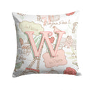 Letter W Love in Paris Pink Canvas Throw Pillow - 14x14 Decorative Pillow β Art for Your Home & Patio CJ2002-WPW1414 Letter W Love in Paris Pink Canvas Throw Pillow - 14x14 Decorative Pillow β Art for Your Home & Patio CJ2002-WPW1414