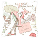Letter Y Love in Paris Pink Canvas Fabric Decorative Pillow Letter Y Love in Paris Pink Canvas Fabric Decorative Pillow
