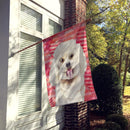 Bichon Frise Love Flag Canvas House Size CK1395CHF Bichon Frise Love Flag Canvas House Size CK1395CHF
