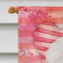 Bichon Frise Love Flag Canvas House Size CK1395CHF Bichon Frise Love Flag Canvas House Size CK1395CHF