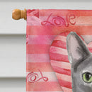 Blue Russian Cat Love Flag Canvas House Size CK3046CHF Blue Russian Cat Love Flag Canvas House Size CK3046CHF