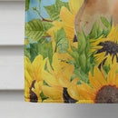 Abyssinian in Sunflowers Flag Canvas House Size CK3147CHF Abyssinian in Sunflowers Flag Canvas House Size CK3147CHF