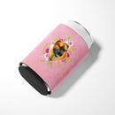 Borboel Mastiff Pink Flowers Can or Bottle Hugger CK4121CC Borboel Mastiff Pink Flowers Can or Bottle Hugger CK4121CC
