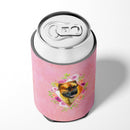 Borboel Mastiff Pink Flowers Can or Bottle Hugger CK4121CC Borboel Mastiff Pink Flowers Can or Bottle Hugger CK4121CC