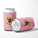 Borboel Mastiff Pink Flowers Can or Bottle Hugger CK4121CC Borboel Mastiff Pink Flowers Can or Bottle Hugger CK4121CC