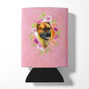 Borboel Mastiff Pink Flowers Can or Bottle Hugger CK4121CC Borboel Mastiff Pink Flowers Can or Bottle Hugger CK4121CC