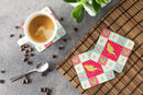 Border Canary Love Coasters - Set of 4 Lightweight Foam, Absorbent Drink Coasters  CK5501FC Border Canary Love Coasters - Set of 4 Lightweight Foam, Absorbent Drink Coasters  CK5501FC