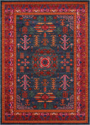 Cleveland Colorful Traditional Area Rug - Teal, Aqua, Navy Cleveland Colorful Traditional Area Rug - Teal, Aqua, Navy
