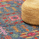 Cleveland Colorful Traditional Area Rug - Teal, Aqua, Navy Cleveland Colorful Traditional Area Rug - Teal, Aqua, Navy