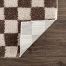 Canika Brown Washable Checkered Area Rug Canika Brown Washable Checkered Area Rug
