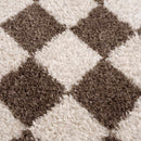 Canika Brown Washable Checkered Area Rug Canika Brown Washable Checkered Area Rug