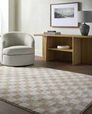Canika Checkered Cream Washable Area Rug Canika Checkered Cream Washable Area Rug