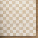 Canika Checkered Cream Washable Area Rug Canika Checkered Cream Washable Area Rug