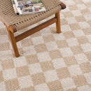 Canika Checkered Cream Washable Area Rug Canika Checkered Cream Washable Area Rug